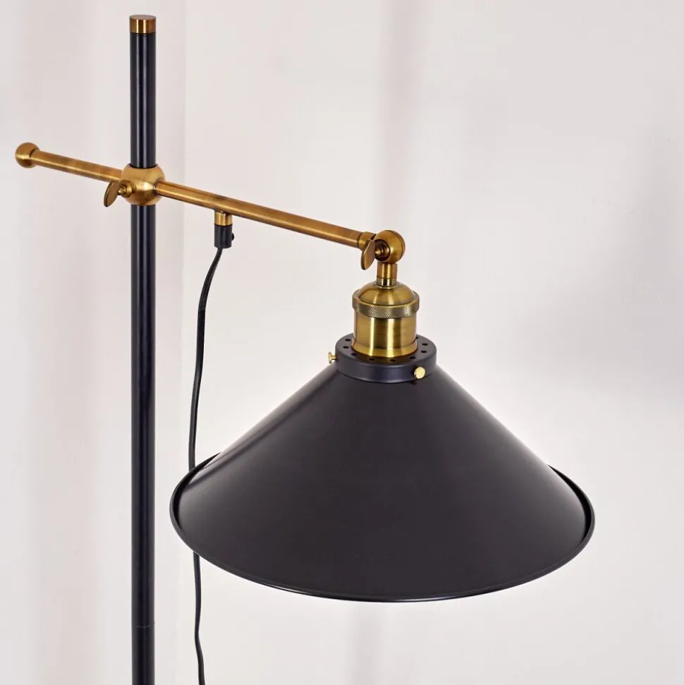 Lampadaire Gudem Noir Dore, 1 Lumiere