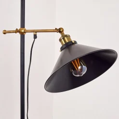 Lampadaire Gudem Noir Dore, 1 Lumiere