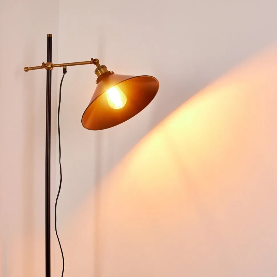 Lampadaire Gudem Noir Dore, 1 Lumiere