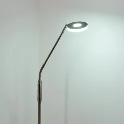 Lampadaire Gulkana Led Nickel Mat, 1 Lumiere, Changeur De Couleurs
