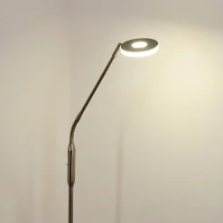 Lampadaire Gulkana Led Nickel Mat, 1 Lumiere, Changeur De Couleurs