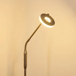 Lampadaire Gulkana Led Nickel Mat, 1 Lumiere, Changeur De Couleurs