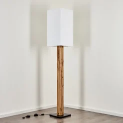 Lampadaire Ham Ecru, Noir, 1 Lumiere