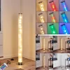 Lampadaire Hatara Led Chrome, 1 Lumiere, Telecommandes, Changeur De Couleurs