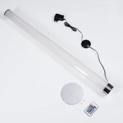 Lampadaire Hatara Led Chrome, 1 Lumiere, Telecommandes, Changeur De Couleurs