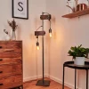 Lampadaire Hautahi Gris, Bois Fonce, 2 Lumieres