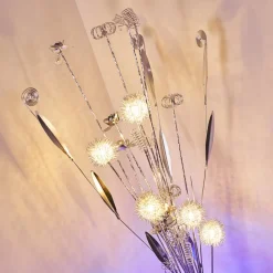 Lampadaire Holar Led Chrome, 6 Lumieres, Changeur De Couleurs