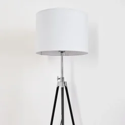 Lampadaire Honoa Chrome, Noir, 1 Lumiere