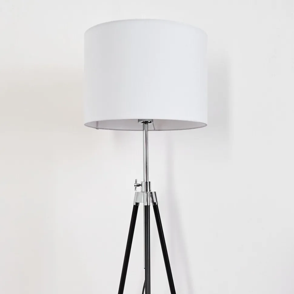 Lampadaire Honoa Chrome, Noir, 1 Lumiere