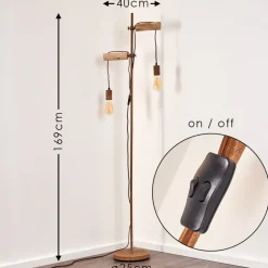 Lampadaire Honsnap Brun, 2 Lumieres