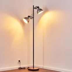 Lampadaire Hora Noir, 2 Lumieres