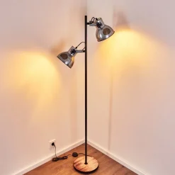 Lampadaire Hora Noir, 2 Lumieres