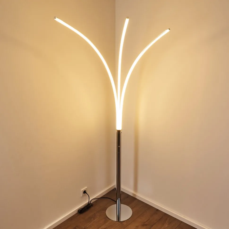 Lampadaire Horpmaal Led Chrome, 3 Lumieres