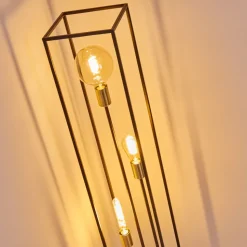 Lampadaire Ibusuki Or, Laiton, Noir, 3 Lumieres