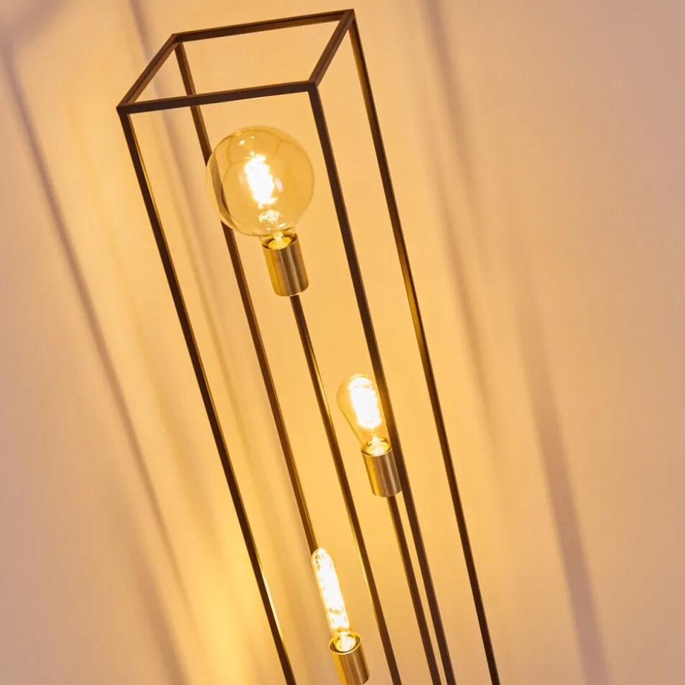 Lampadaire Ibusuki Or, Laiton, Noir, 3 Lumieres