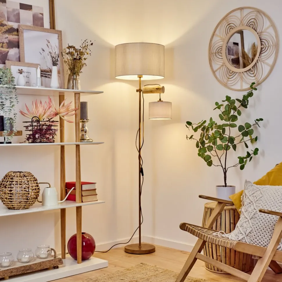 Lampadaire Jagualito Ecru, Rouille, 2 Lumieres