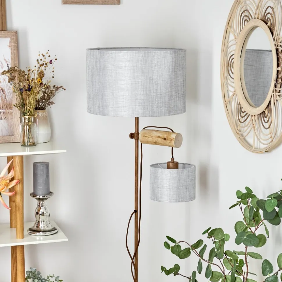Lampadaire Jagualito Ecru, Rouille, 2 Lumieres