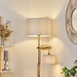 Lampadaire Jagualito Ecru, Rouille, 2 Lumieres