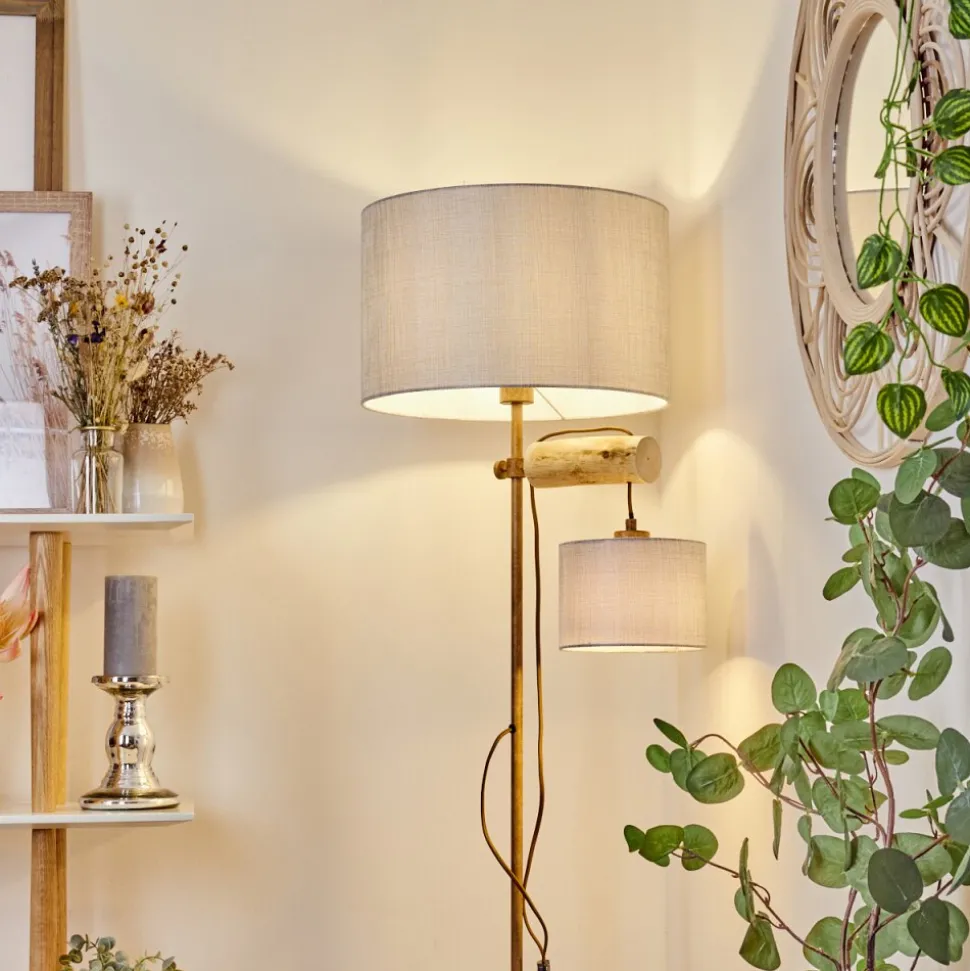 Lampadaire Jagualito Ecru, Rouille, 2 Lumieres