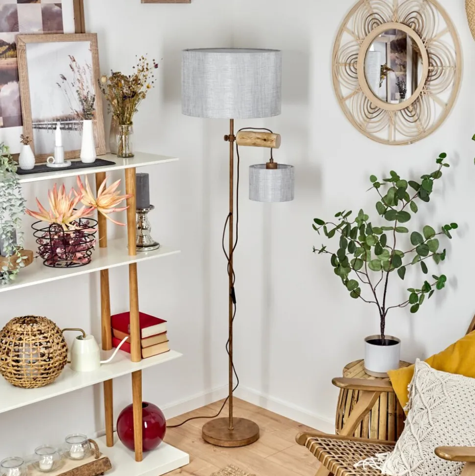 Lampadaire Jagualito Ecru, Rouille, 2 Lumieres