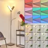 Lampadaire Jamilena Led Nickel Mat, 3 Lumieres, Telecommandes