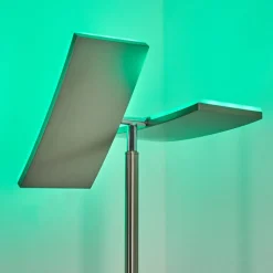 Lampadaire Jamilena Led Nickel Mat, 3 Lumieres, Telecommandes