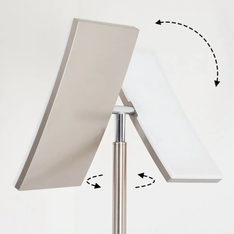 Lampadaire Jamilena Led Nickel Mat, 3 Lumieres, Telecommandes