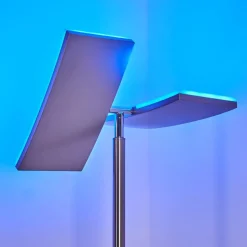 Lampadaire Jamilena Led Nickel Mat, 3 Lumieres, Telecommandes