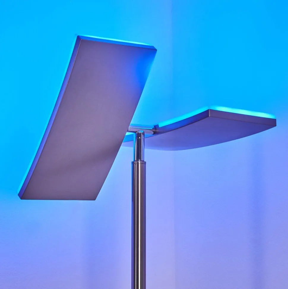 Lampadaire Jamilena Led Nickel Mat, 3 Lumieres, Telecommandes