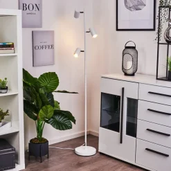 Lampadaire Javel Chrome, Blanc, 3 Lumieres