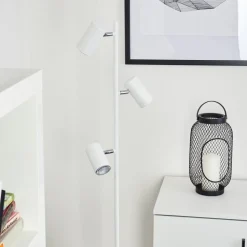Lampadaire Javel Chrome, Blanc, 3 Lumieres