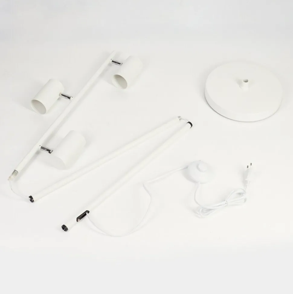 Lampadaire Javel Chrome, Blanc, 3 Lumieres