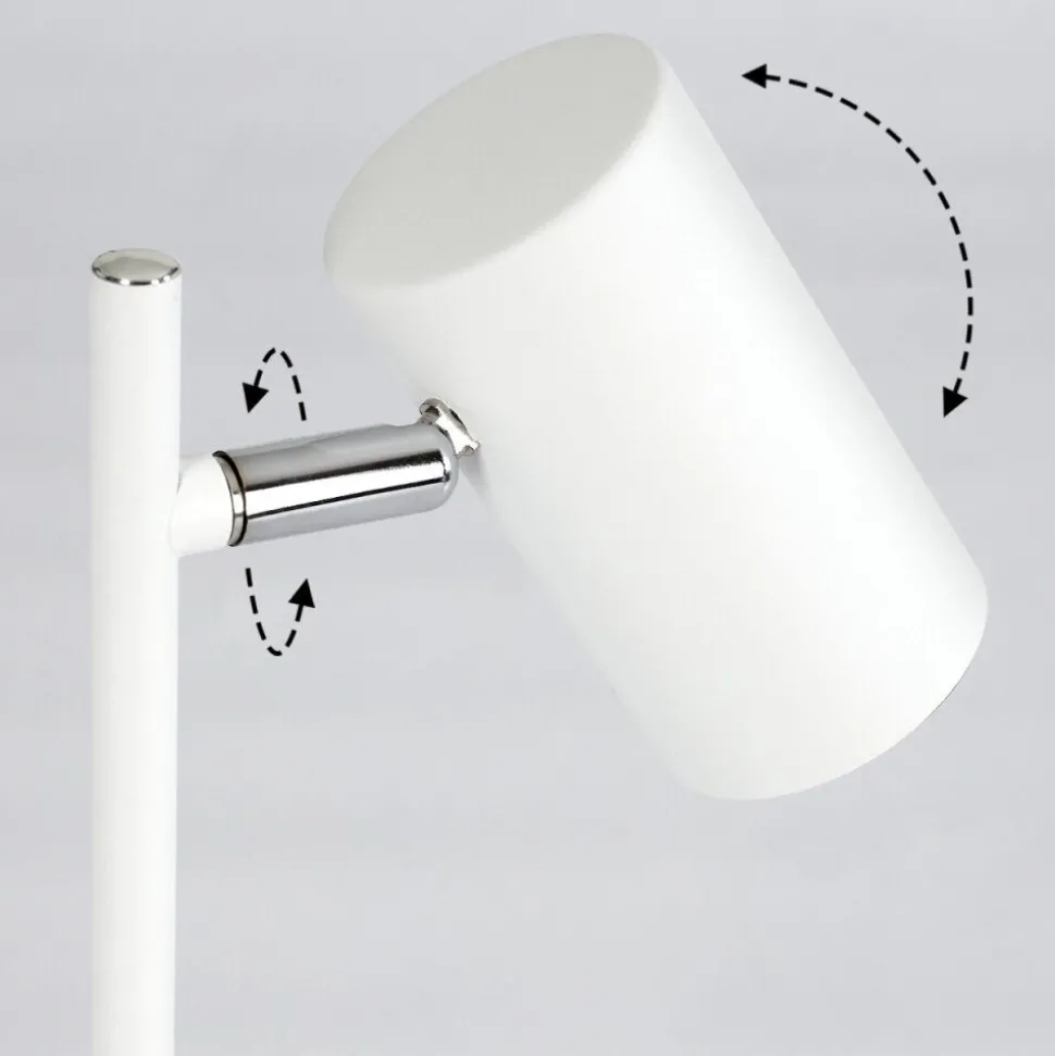 Lampadaire Javel Chrome, Blanc, 3 Lumieres