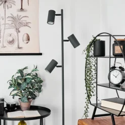 Lampadaire Javel Gris, Couleur Bois, Noir, 3 Lumieres