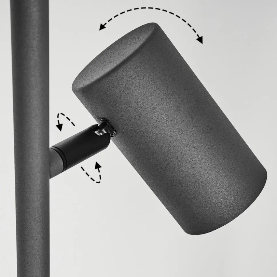 Lampadaire Javel Gris, Couleur Bois, Noir, 3 Lumieres