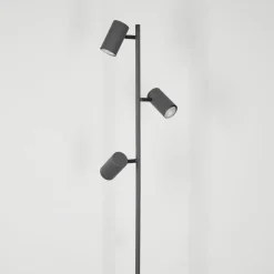 Lampadaire Javel Gris, Couleur Bois, Noir, 3 Lumieres