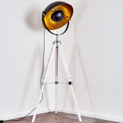 Lampadaire Jupiter Chrome, Blanc, 1 Lumiere