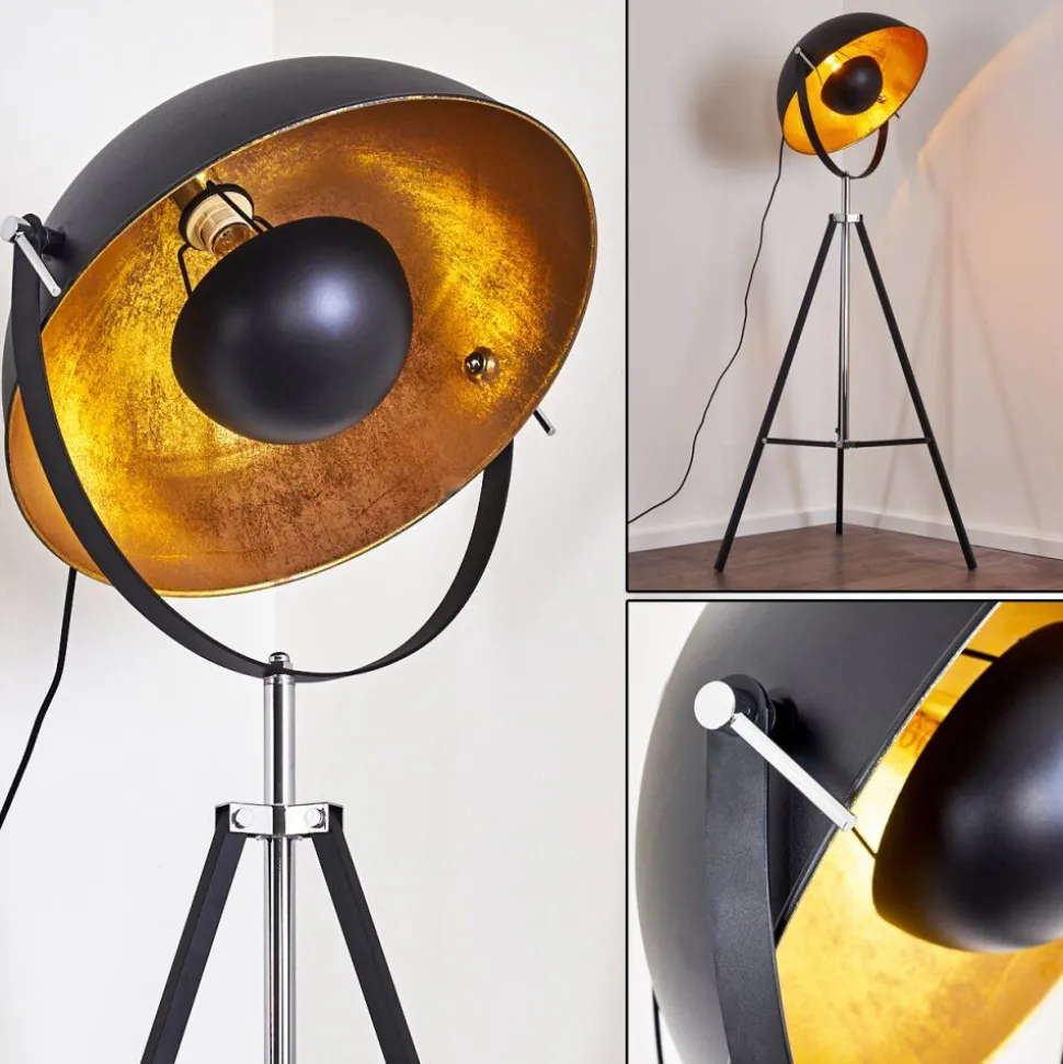 Lampadaire Jupiter Noir Dore, 1 Lumiere