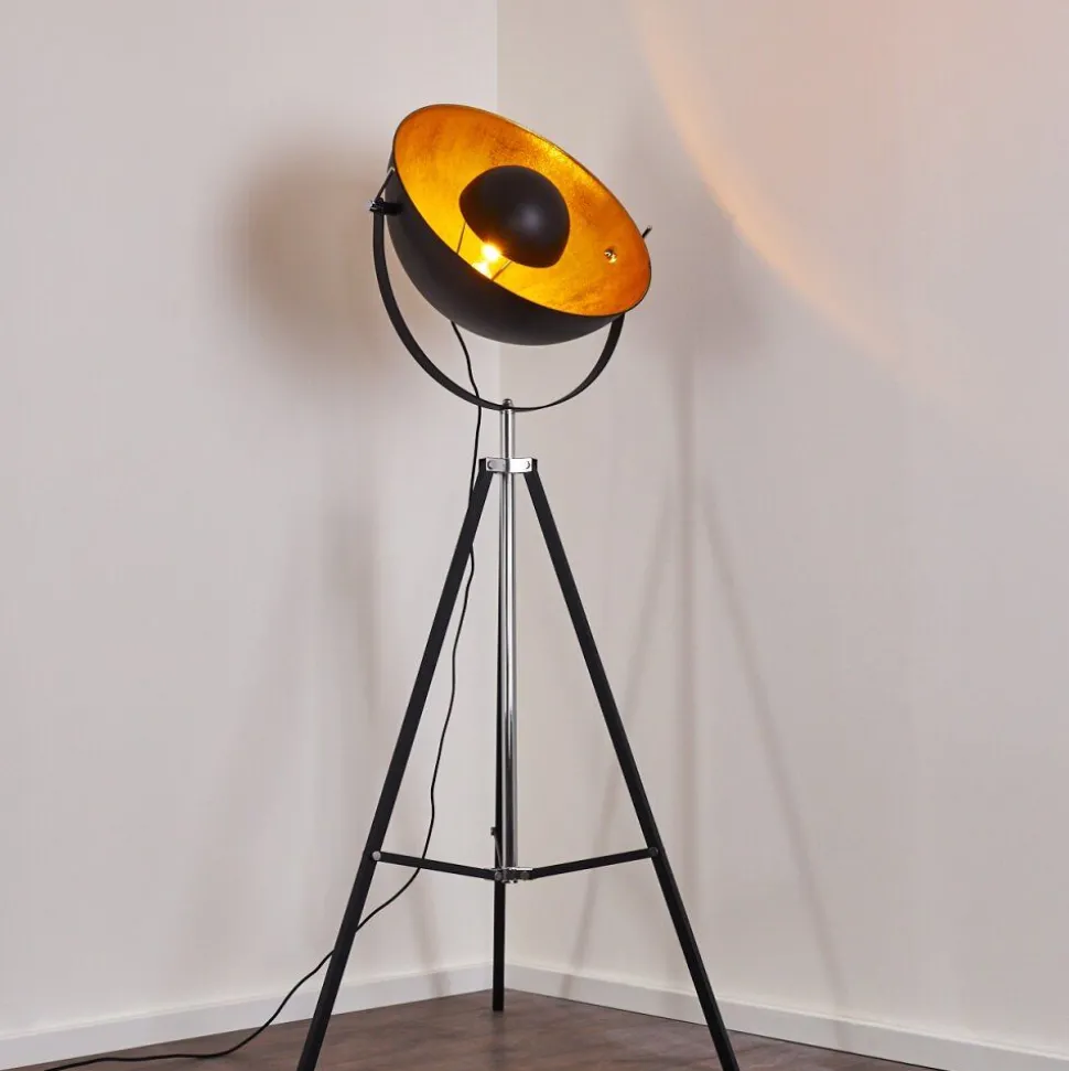 Lampadaire Jupiter Noir Dore, 1 Lumiere