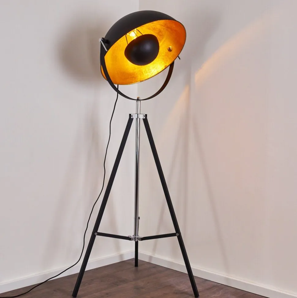 Lampadaire Jupiter Noir Dore, 1 Lumiere