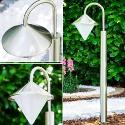Lampadaire Kasan Acier Inoxydable, Blanc, 1 Lumiere