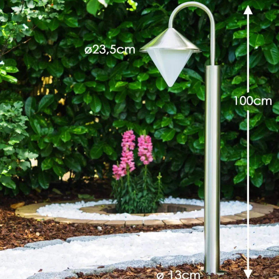 Lampadaire Kasan Acier Inoxydable, Blanc, 1 Lumiere
