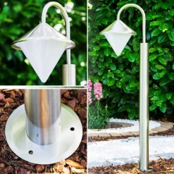 Lampadaire Kasan Acier Inoxydable, Blanc, 1 Lumiere
