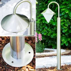 Lampadaire Kasan Acier Inoxydable, Blanc, 1 Lumiere