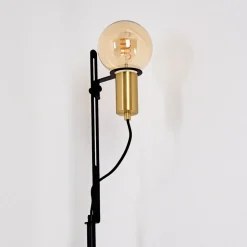 Lampadaire Kirehito Or, Laiton, Noir, 1 Lumiere