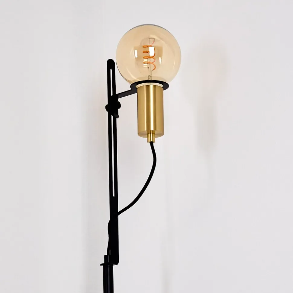 Lampadaire Kirehito Or, Laiton, Noir, 1 Lumiere