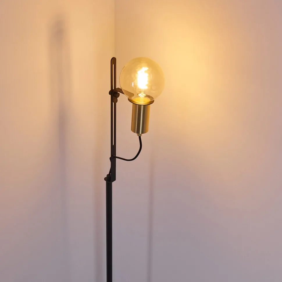 Lampadaire Kirehito Or, Laiton, Noir, 1 Lumiere