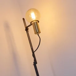 Lampadaire Kirehito Or, Laiton, Noir, 1 Lumiere