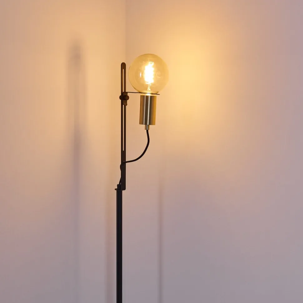 Lampadaire Kirehito Or, Laiton, Noir, 1 Lumiere