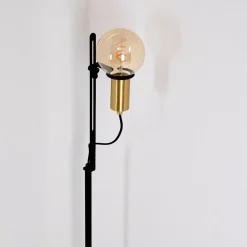 Lampadaire Kirehito Or, Laiton, Noir, 1 Lumiere